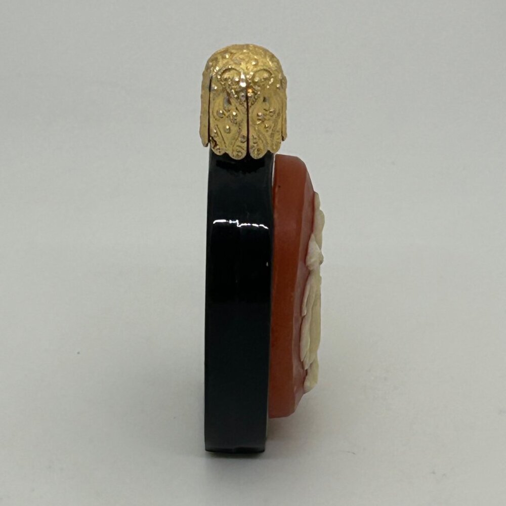 Vintage Three Graces Cameo Perfume Bottle Resin Black Glass Made in Austria READ - Picture 9 of 16